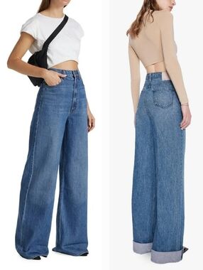 MOTHER SNACKS! The Funnel Heel Cuff Jeans in Delicious Memories Wash